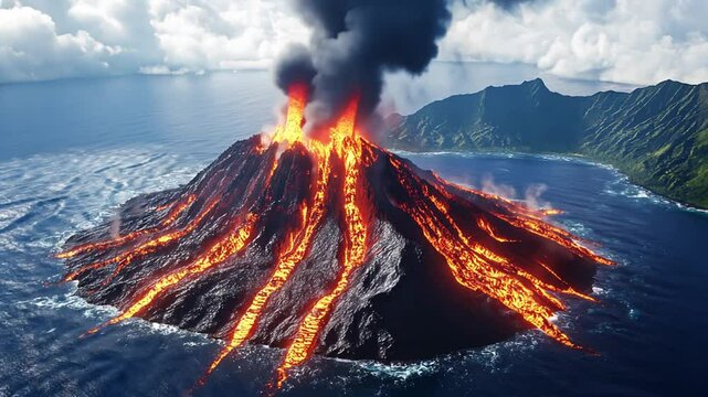 Volcanic Eruption in the Ocean