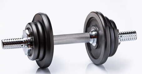 Fitness dumbbells on exercise mat