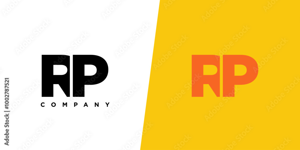Fototapete letter r and p, rp logo design template. minimal monogram initial based logotype.