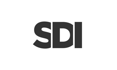 SDI logo design template with strong and modern bold text. Initial based vector logotype featuring simple and minimal typography. Trendy company identity.
