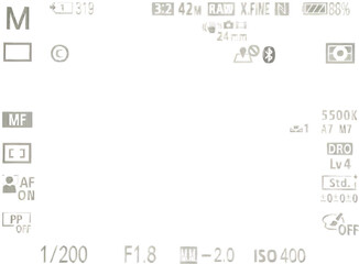 Camera Screen White UI UX Transparent background.