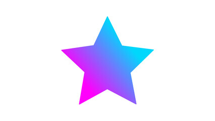 star icon on transparent, gradient pink and blue color