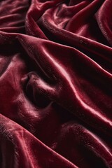 Fototapeta premium A highly detailed shot of velvet fabric, showing the soft, plush surface with light reflecting gently off the fibers, luxurious material, tactile sensation