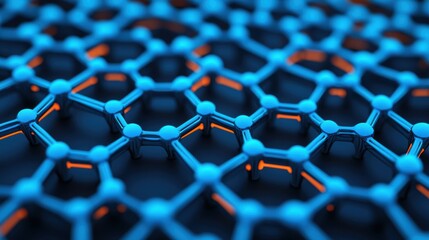 Abstract Blue Hexagonal Pattern for Technology Background