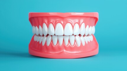 Obraz premium Realistic Dental Model on Blue Background