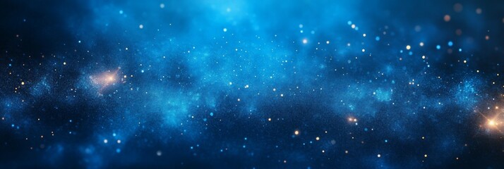 A stunning blue and white galaxy background.