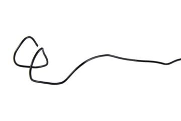 Black wire cable of usb and adapter isolated on transparent background.