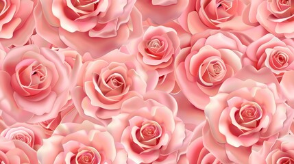 A Vibrant Arrangement of Soft Pink Roses Creating a Lush Floral Backdrop for Decorations