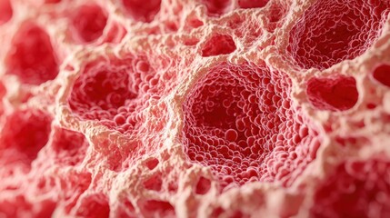 Microscopic View of Cellular Structure and Bubbles