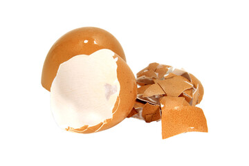 Eggshell isolated on transparent background.