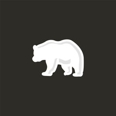 Minimalist Silhouette of Bear on Dark Background
