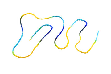 Multicolored rope isolated on transparent background.