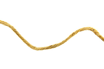 Brown hemp rope isolated on transparent background.