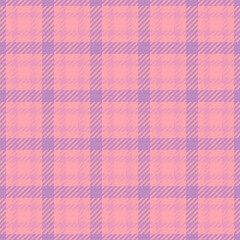 Nobility plaid textile texture, bed background vector tartan. Handkerchief pattern seamless fabric check in red and pink colors.