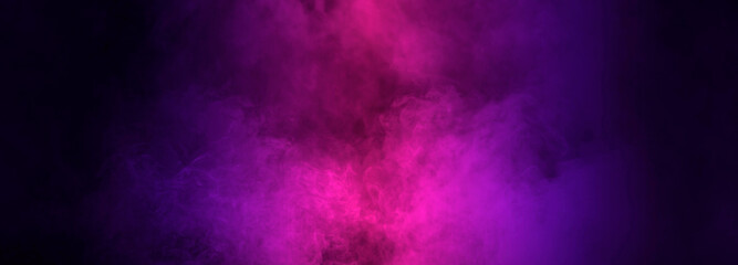 Futuristic empty neon Halloween background or wallpaper, purple and dark scene blue gradient, colorful Abstract high tech light, spooky night with smoke float up, asphalt floor, studio product