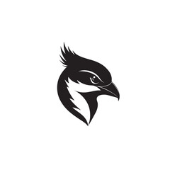 simple bird logo vector icon illustration, line art, one line art bird