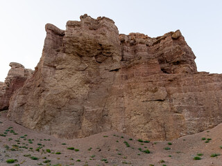 The steep cliff of the canyon