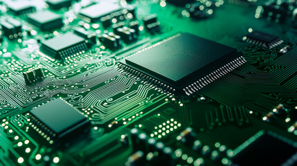 Network Card On Smooth Green Surface For Computer Networking .