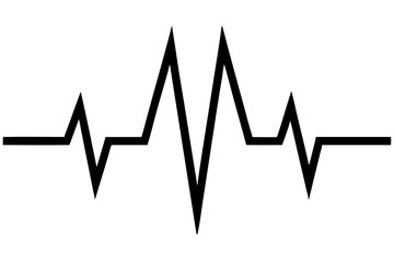 A modern electrocardiograms  icon silhouette vector on white background.	