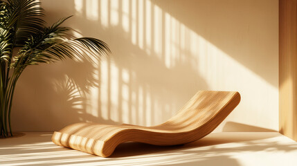 Fototapeta premium Outdoor Furniture On Smooth Beige Surface For Patio Seating .