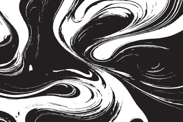 Fototapeta premium Close-Up of Black and White Swirling Paint Patterns