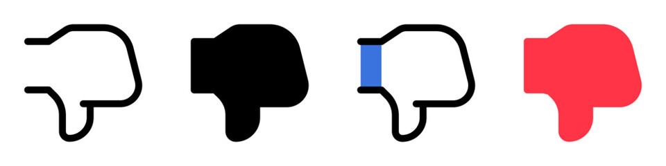 Editable vector dislike thumb reaction icon. Part of a big icon set family. Perfect for web and app interfaces, presentations, infographics, etc