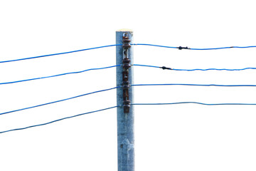 High voltage electric pole isolated on transparent background.