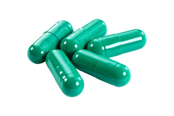 Multiple capsules isolated on transparent background.