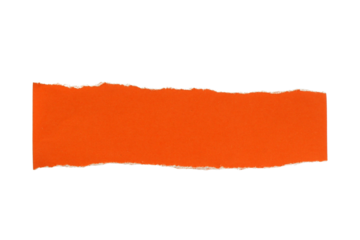 Small orange shredded paper isolated on transparent background.