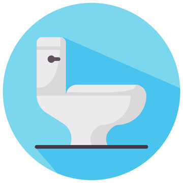 toilet round flat vector icon