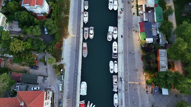 Istanbul Kadık&ouml;y Yoğurtcu park Lefter K&uuml;&ccedil;&uuml;kandonyadis dron bird's eye view