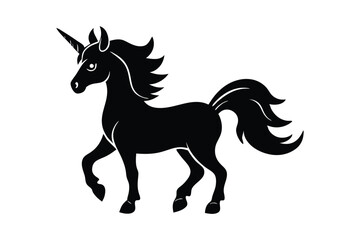 horse silhouette isolated on white