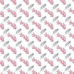 pattern of decorative winter flowers ornaments in soft color tones