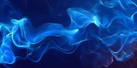 Blue abstract smoke swirling gracefully against a dark background, creating a mesmerizing visual effect that captivates the viewer's attention