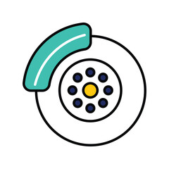 brake disc color line icon with white background vector stock illustration