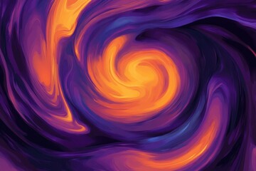 Abstract Swirling Pattern in Vibrant Purple and Orange Hues