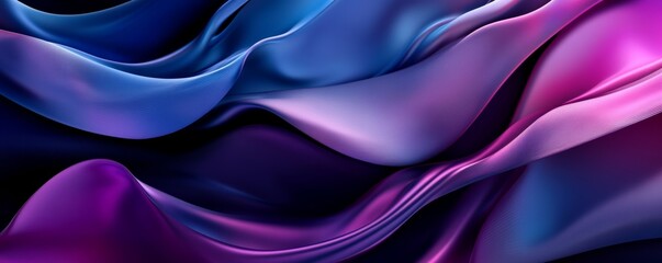 Obraz premium Abstract flowing silk in purple and blue