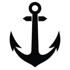 anchor icon silhouette with Transparent Background - Versatile Clip art 