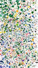 Obraz premium Floral, Colorful Flowers, Abstract Image, Texture, Pattern Background, Wallpaper, Cover and Screen for Smartphone, PC, Laptop, 9:16 and 16:9 Format