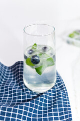 Served with homemade blueberry lemonade