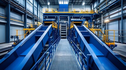 Naklejka premium Cutting Edge Industrial Recycling Facilities Transforming Waste into Sustainable Resources