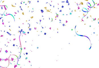 Abstract colorful confetti background. Isolated on the white. Vector holiday illustration.
