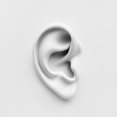 Naklejka premium human ear, white, on white background