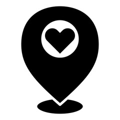 Love Location Simple Solid Icon