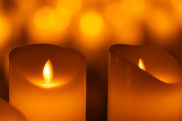 candles on the concert stage background
