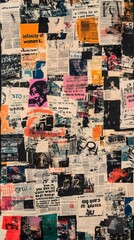 Fototapeta premium Colorful Newspaper, Press, Colorful Collages, Abstract Image, Texture, Pattern Background, Wallpaper, Cover and Screen of Smartphone, PC, Laptop, 9:16 and 16:9 Format