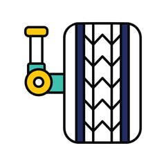 suspension color line icon with white background vector stock illustration