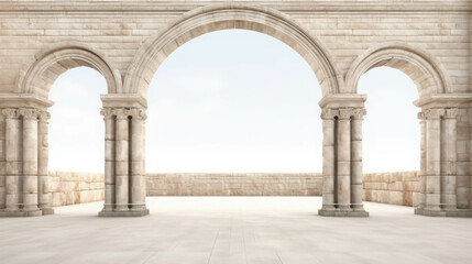 Obraz premium Ancient Stone Archways in Isolated City Setting