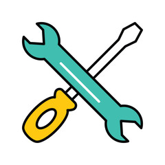 tools color line icon with white background vector stock illustration