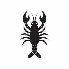 Black Shrimp Symbol Vector  Sea Shrimp Icon Drawing Black Shrimp Illustration